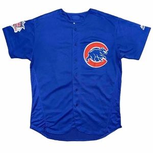 MLB Chicago Cubs HOF Ernie Banks #45 Replica Jersey Cubbies Royal Blue Sz Large